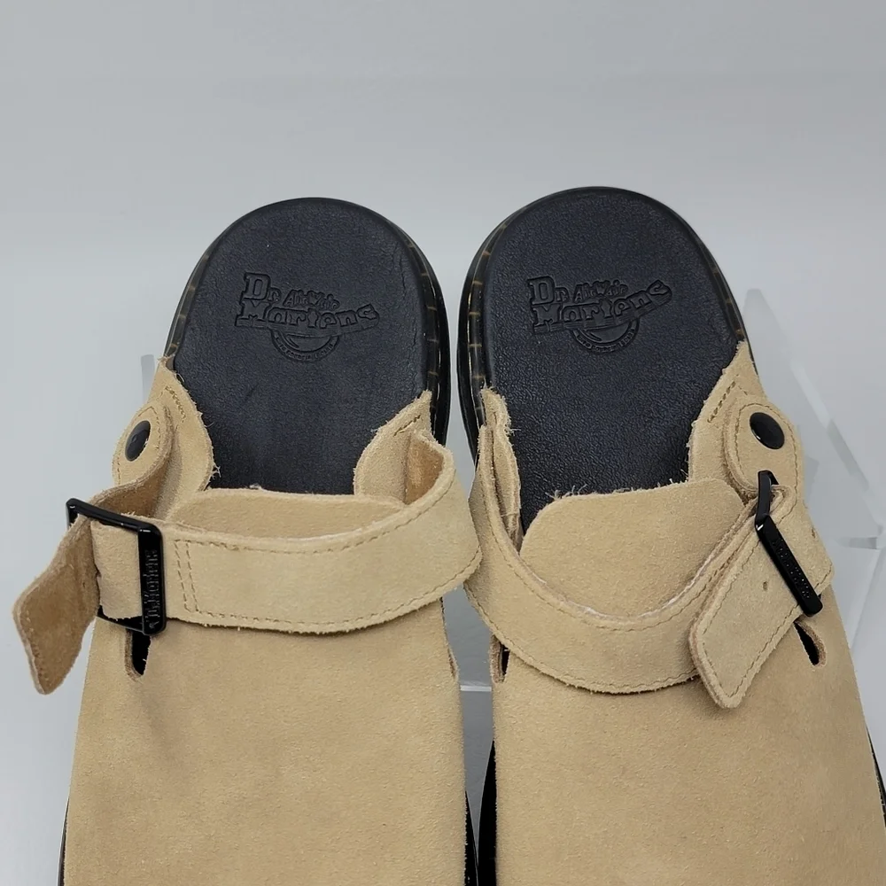 Dr. Martens Carlson Slingback Clog Mule Men's 12 Women's 13 Beige Suede NEW